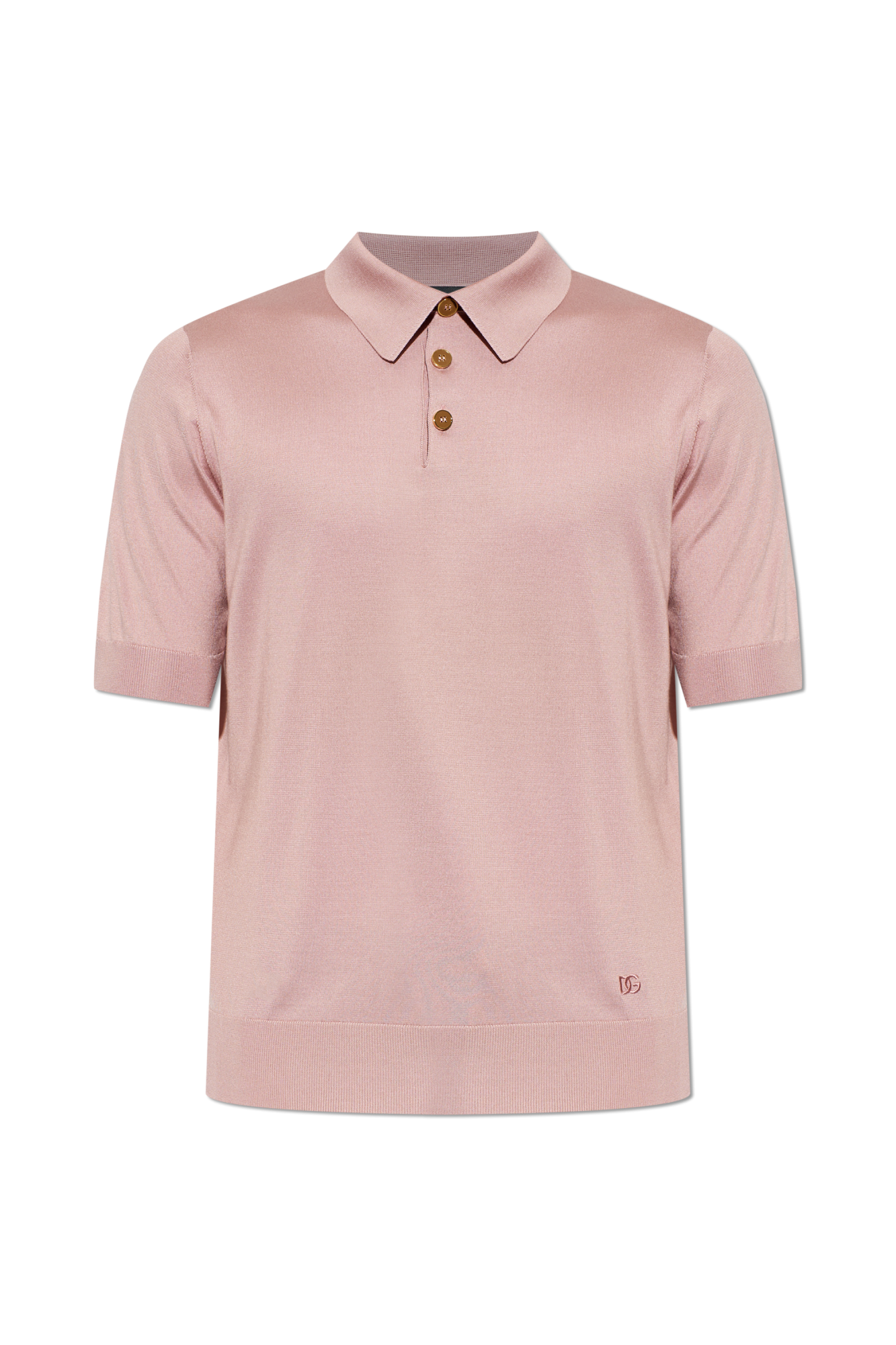Dolce & Gabbana Silk polo with embroidered logo | Men's | Vitkac